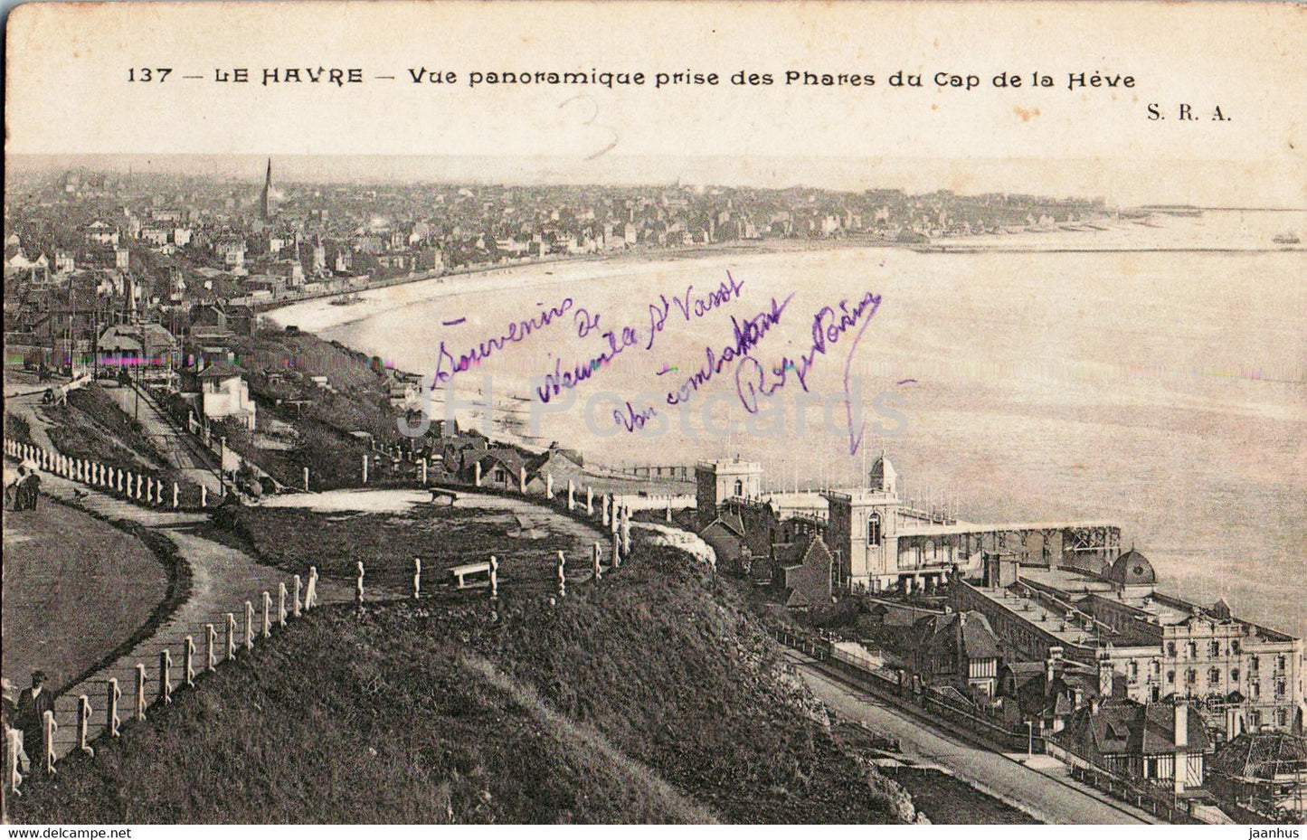 Le Havre - Vue Panoramique prise des Phares du Cap de la Heve - 137 - old postcard - France - used - JH Postcards
