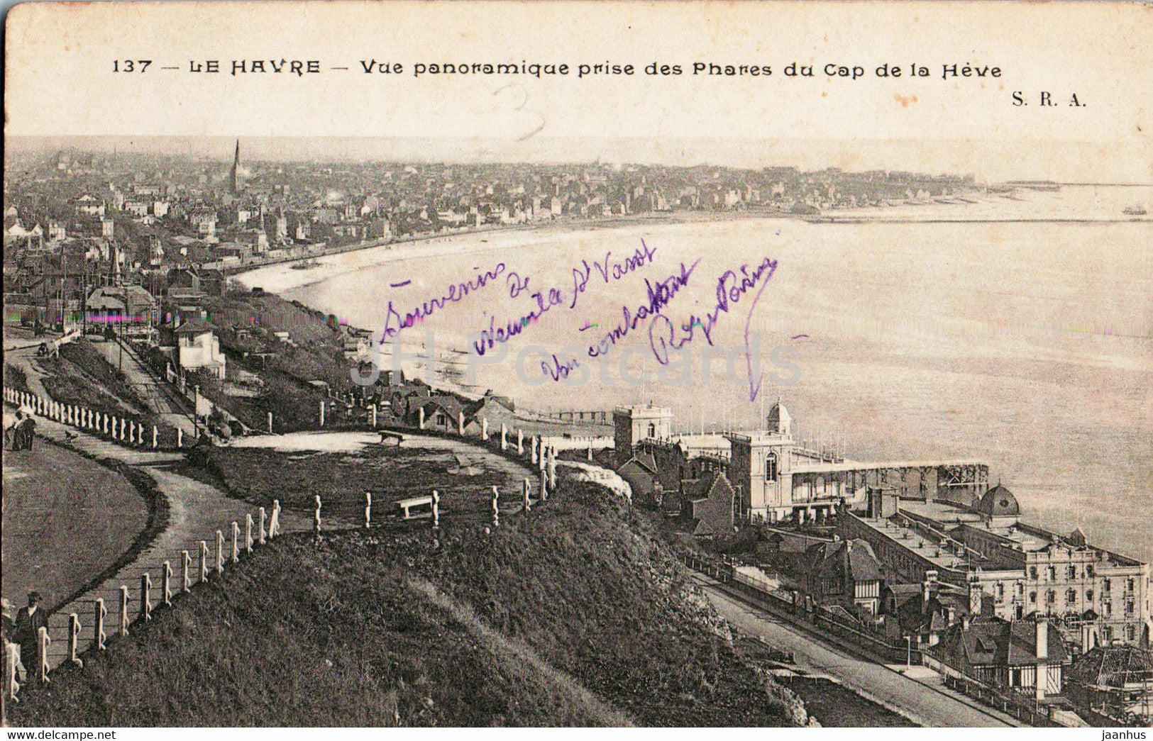 Le Havre - Vue Panoramique prise des Phares du Cap de la Heve - 137 - old postcard - France - used - JH Postcards