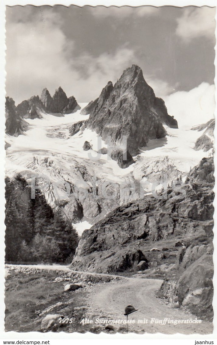 Alte Sustenstrasse mit Funffingerstocke - 7975 - Switzerland - 1959 - used - JH Postcards