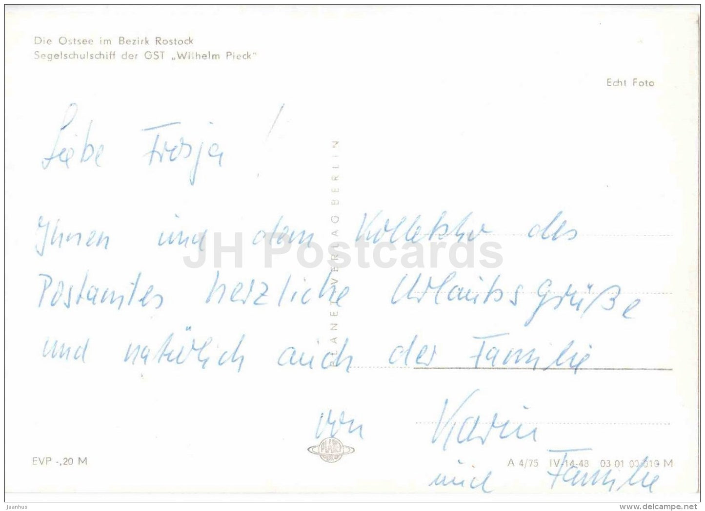 Grusse von der Ostsee - sailing ship - im Bezirk Rostock - Germany - used - JH Postcards