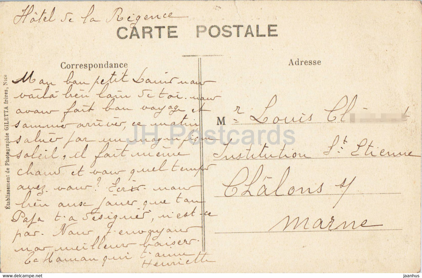 Nizza - Le Jardin Public - 82 - alte Postkarte - Frankreich - gebraucht