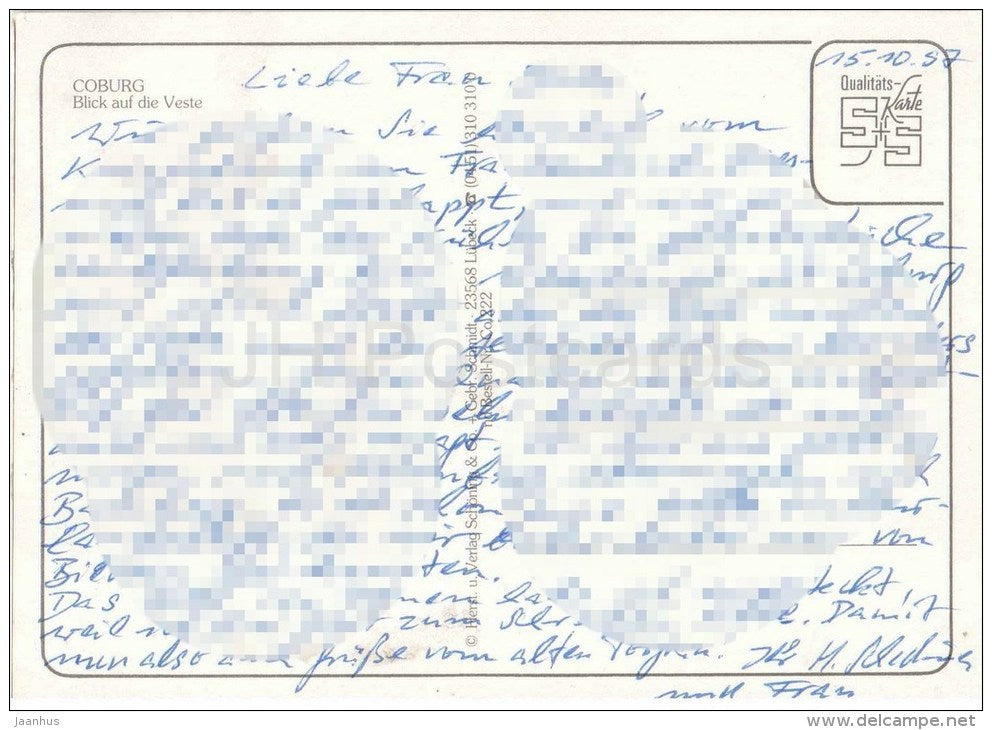 Coburg - Blick auf die Veste - castle - schloss - Germany - 1997 gelaufen - JH Postcards