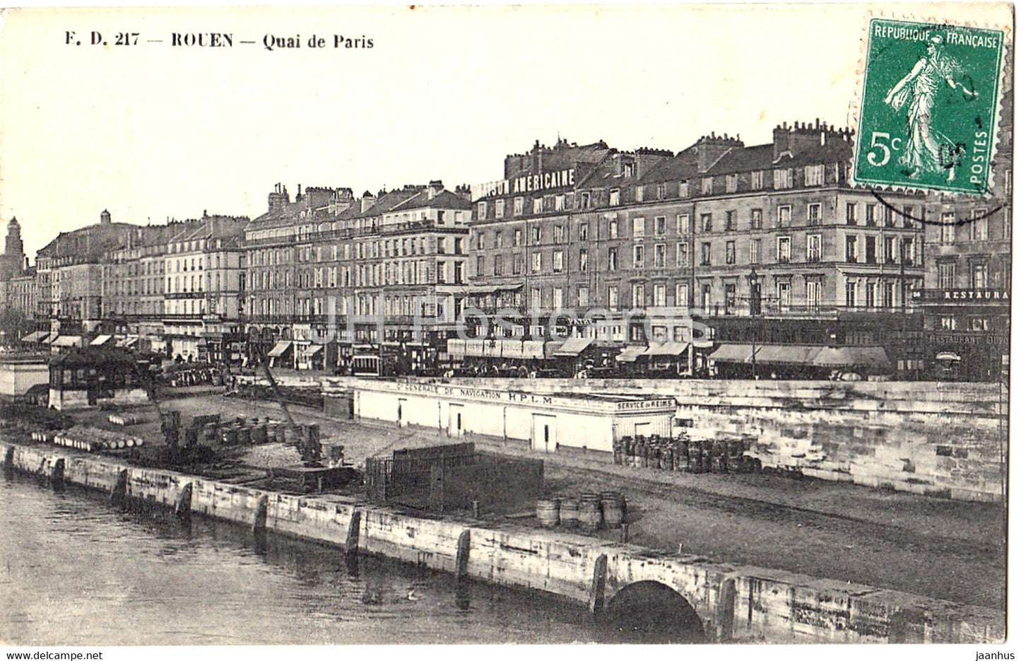 Rouen - Quai de Paris - 217 - old postcard - France - used - JH Postcards
