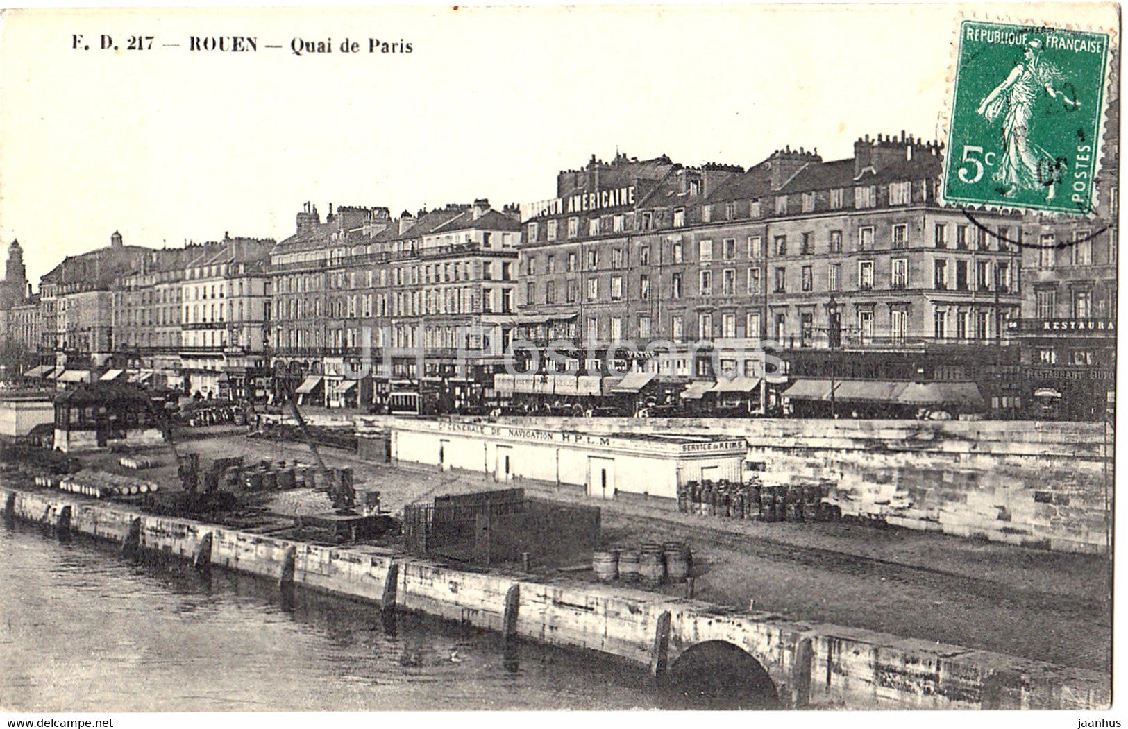 Rouen - Quai de Paris - 217 - old postcard - France - used - JH Postcards