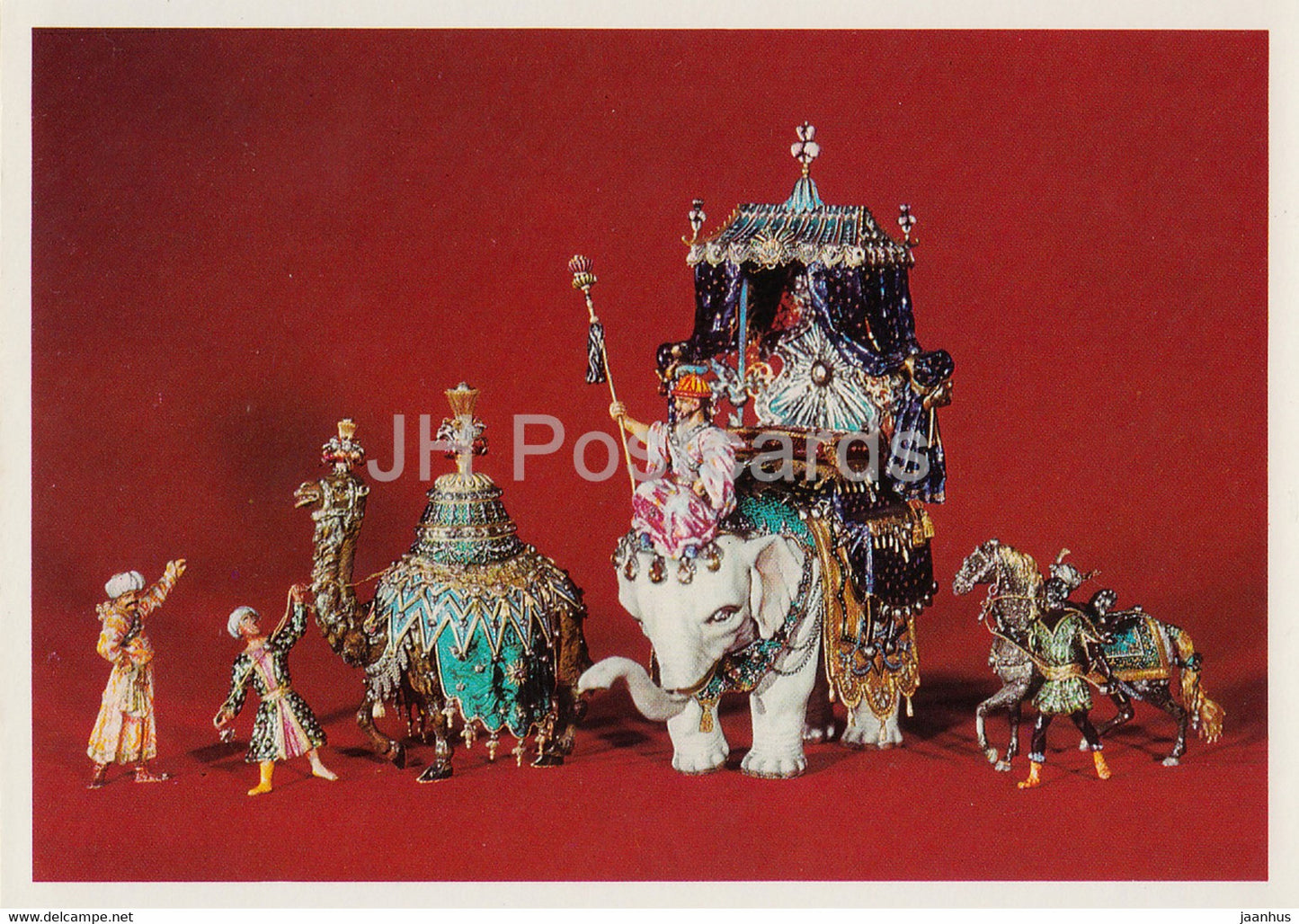 Gruppe aus dem Hofstaat des Grossmoguls - elephant - Grunes Gewolbe - DDR Germany - unused - JH Postcards