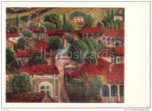 painting by Elena Akhvlediani - Telavi , 1927 - georgian art - unused - JH Postcards