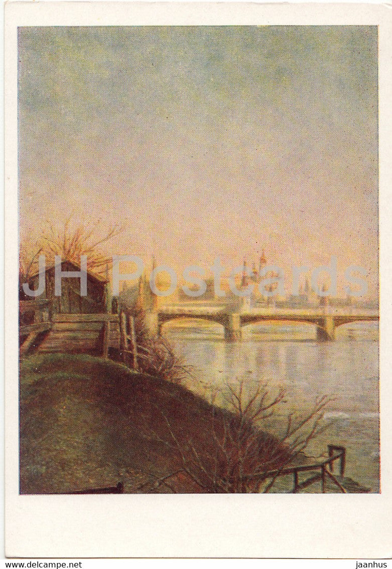 painting by A. Savrasov - View at the Kremlin . Spring - Russian art - 1962 - Russia USSR - unused - JH Postcards