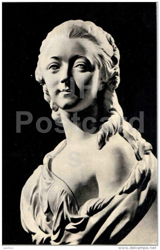 sculpture by Augustin Pajou - Portrait of countess Du Barry - woman - french art - unused - JH Postcards