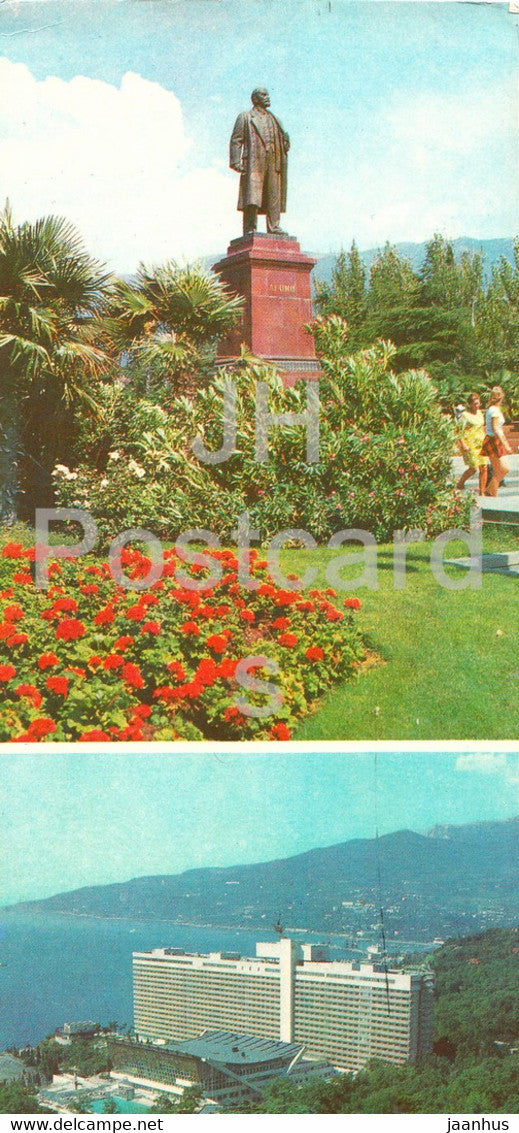 Yalta - monument to Lenin - hotel Yalta - Crimea - 1982 - Ukraine USSR - unused - JH Postcards