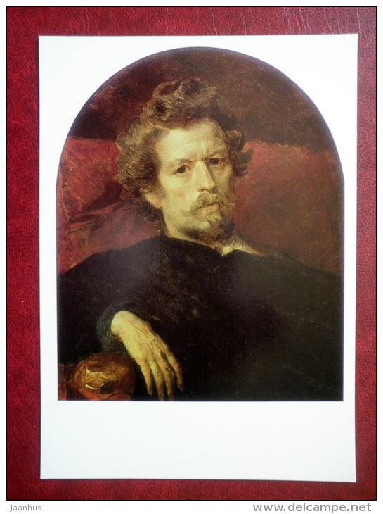 painting by K. Bryullov , Self-Portrait , 1848 - russian art - unused - JH Postcards