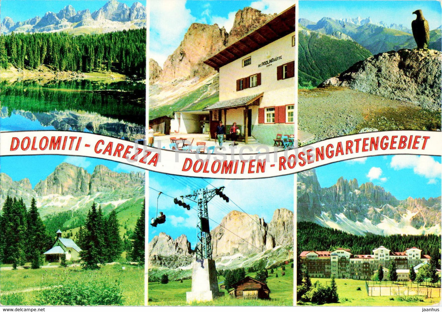 Dolomiti - Carezza - Dolomiten Rosengartengebiet - multiview - Italy - unused - JH Postcards