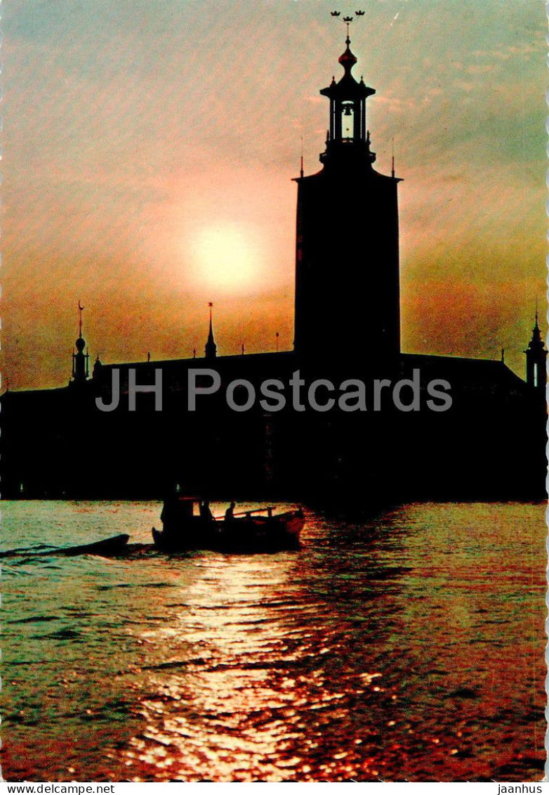Stockholm - The City Hall at sunset - 130/116 - Sweden - used - JH Postcards