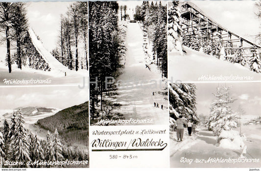 Wintersportplatz u Luftkurort - Willingen - Waldeck - Muhlenkopfschanze - ski jumping - old postcard - Germany - unused - JH Postcards