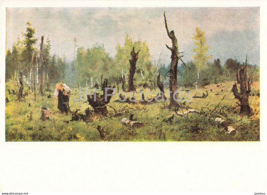 painting by V. Polenov - Burnt Woods - 1 - Russian art - 1963 - Russia USSR - unused - JH Postcards