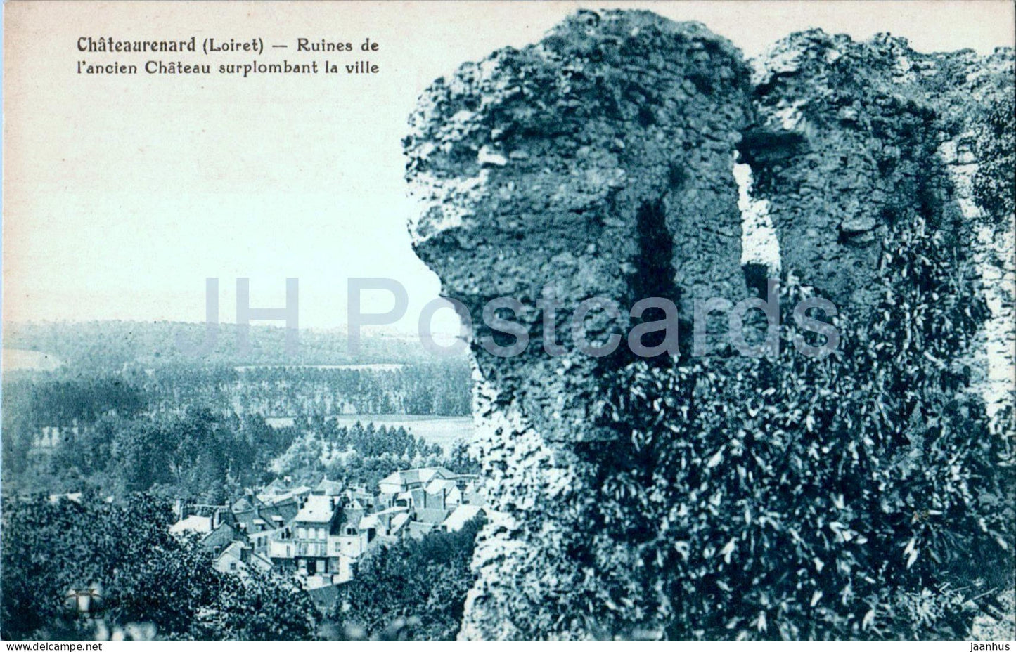 Chateau Renard - Chateaurenard - Ruines de l'ancien Chateau surplombant la ville - old postcard - France - unused - JH Postcards