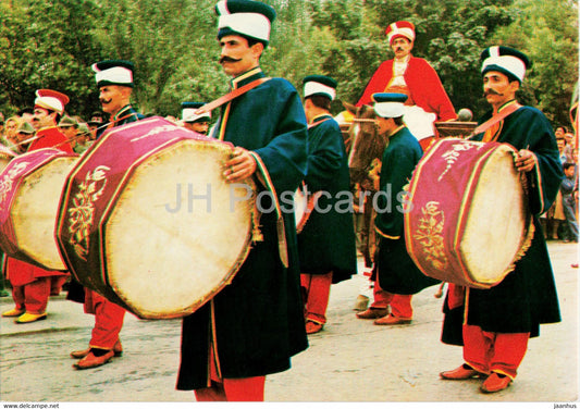Turkish folk costumes - drum - Karakter - Turkey - unused - JH Postcards