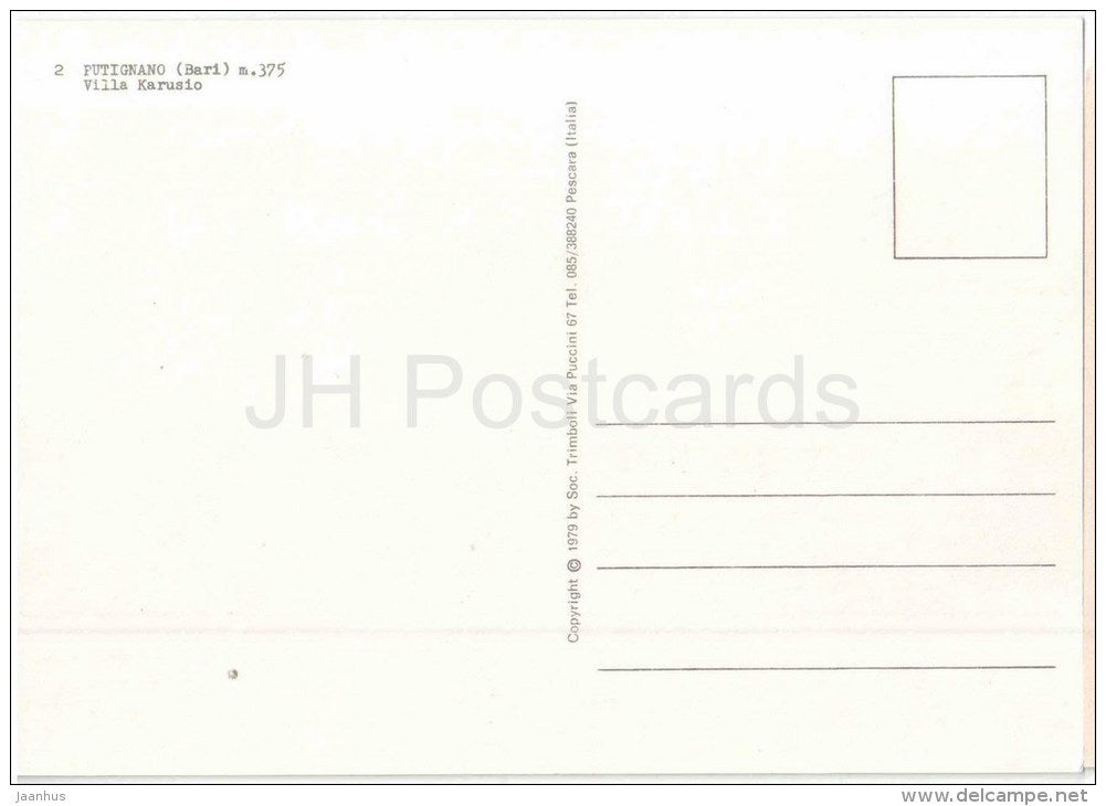 Villa Karusio - Putignano - Bari - Puglia - 2 - Italia - Italy - unused - JH Postcards