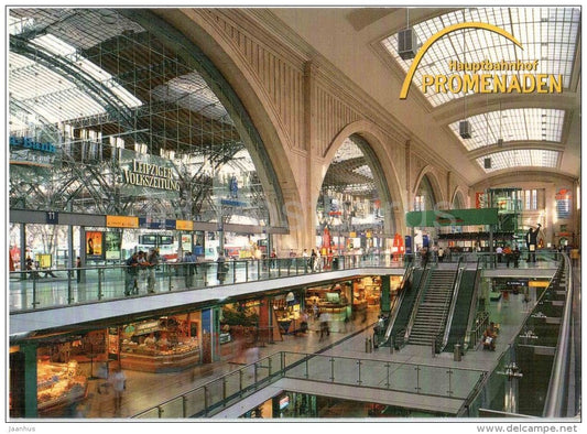 Messestadt Leipzig - Hauptbahnhof - railway station - Germany - 2004 gelaufen - JH Postcards