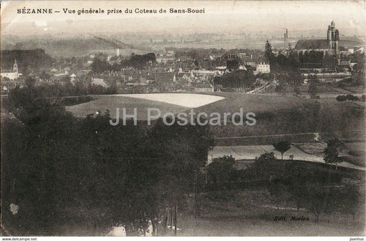 Sezanne - Vue Generale prise du Coteau de Sans Souci - old postcard - 1912 - France - used - JH Postcards