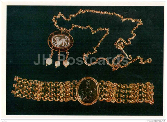 chain with a cameo - bracelet - Armaziskhevi - archaeology - Ancient Jewellery Ornaments - 1978 - Russia USSR - unused - JH Postcards