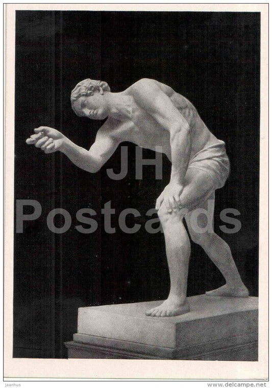 sculpture by N. Pimenov - Playing Guy , 1836 - russian art - unused - JH Postcards