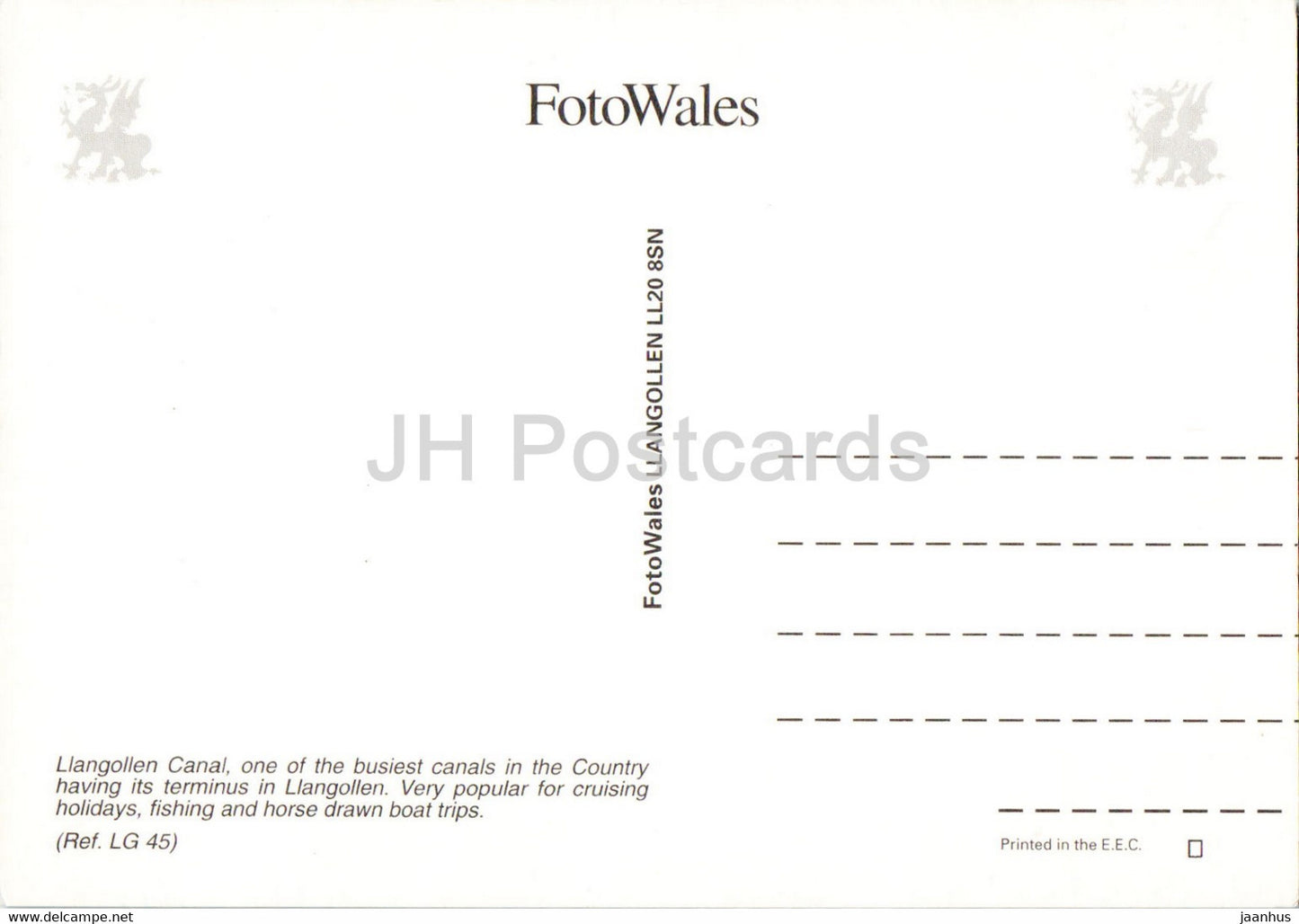 Llangollen Canal - boat - horse - Wales - United Kingdom - unused