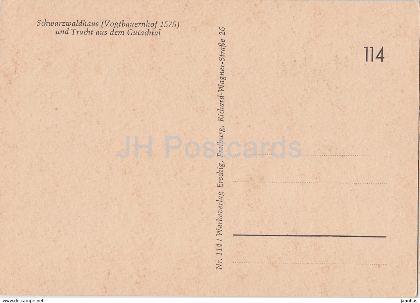 Schwarzwaldhaus und Tracht aus dem Gutachtal - Vogtbauernhof - costumes folkloriques - Allemagne - inutilisé