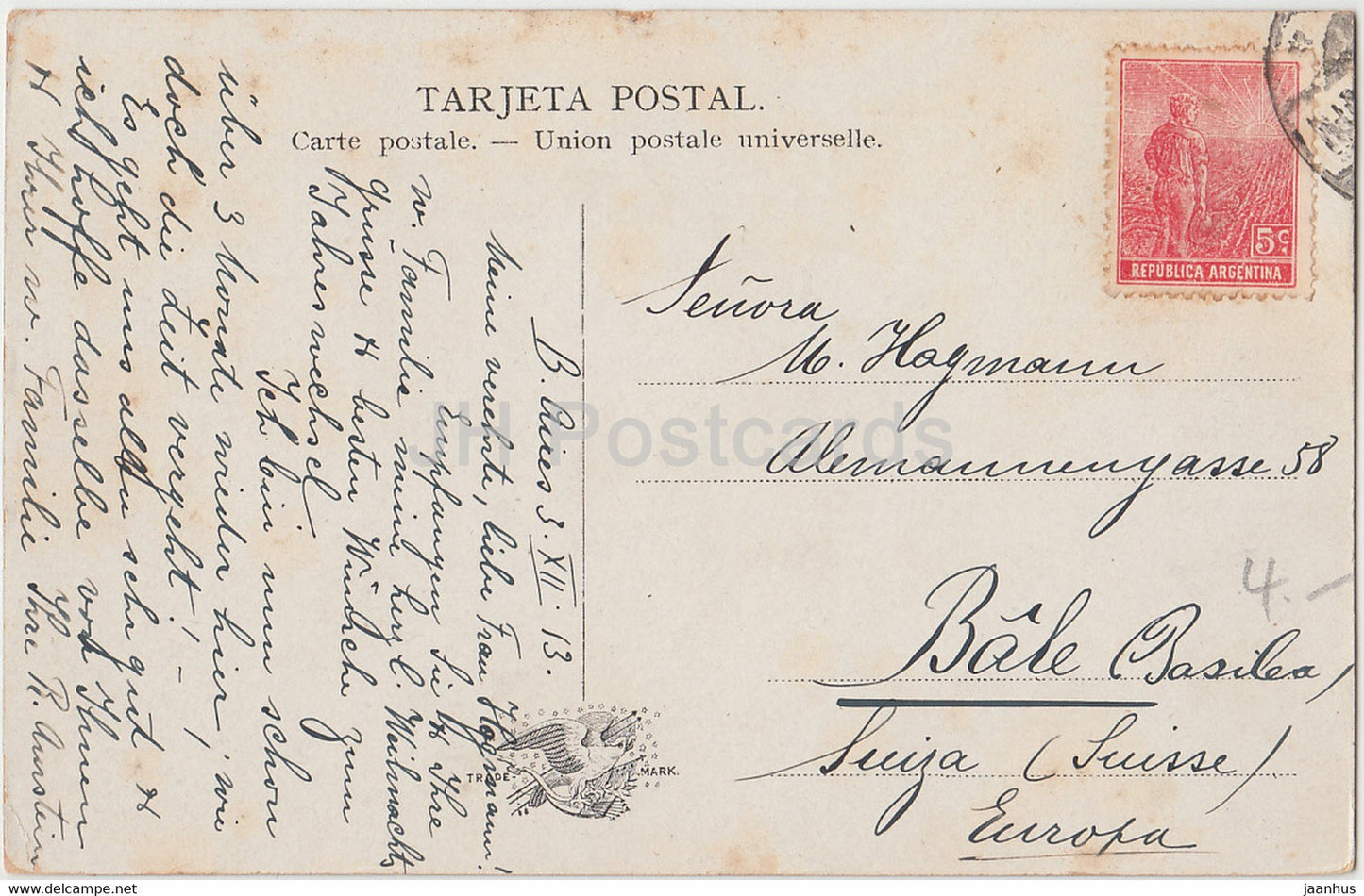 Punta Piedras - Mar del Plata - old postcard - 1913 - Argentina - used