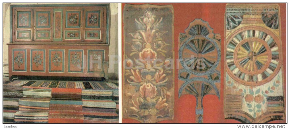 Partition cupboard - Distaffs - Kirillo-Belozersky Museum Reserve - 1983 - Russia USSR - unused - JH Postcards