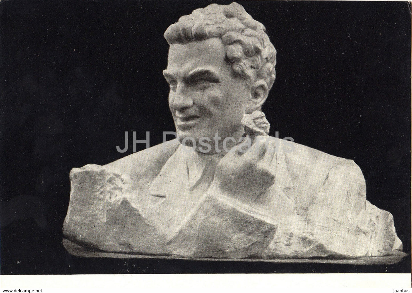 sculpture by S. Konenkov - Greek politician Nikos Beloyannis - Russian art - 1962 - Russia USSR - unused - JH Postcards