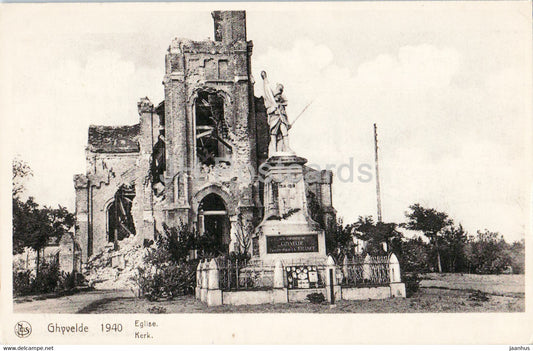 Ghyvelde 1940 - Eglise - Kerk - church - old postcard - France - unused - JH Postcards