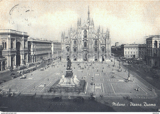 Milano - Milan - Piazza Duomo - The Dom Square - 23 - old postcard - 1954 - Italy - used - JH Postcards