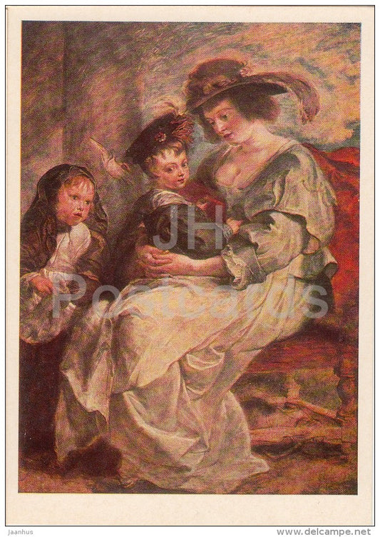 painting by Peter Paul Rubens - Portrait of Helene Fourment with children - Flemish art - 1973 - Russia USSR - unused - JH Postcards