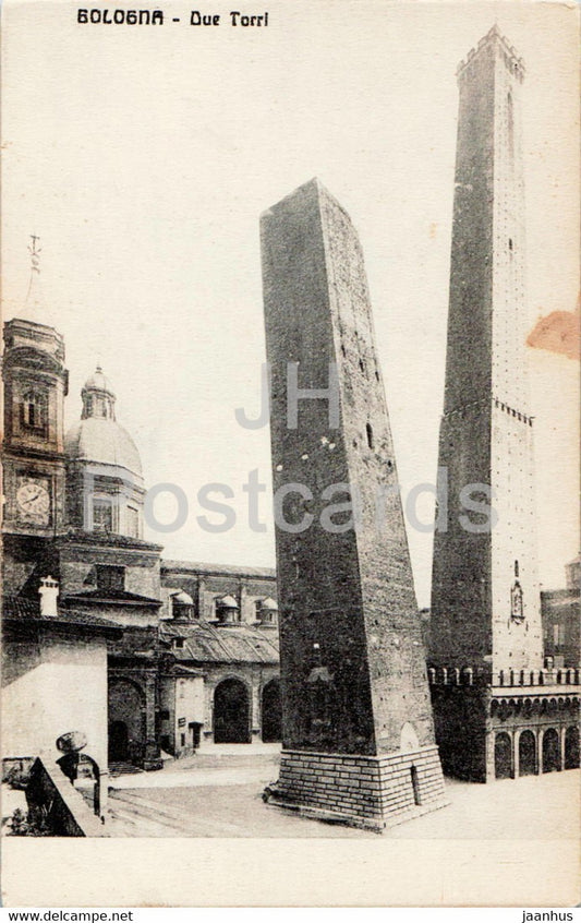 Bologna - Due Torri - old postcard - Italy - unused - JH Postcards