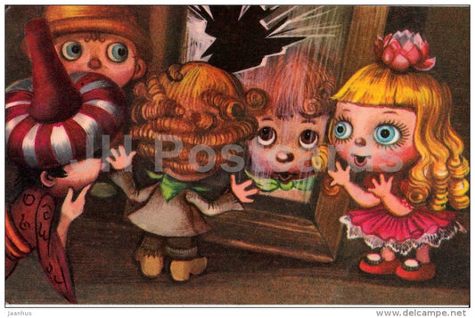 The Smallest Dwarf - children - mirror - Russian Fairy Tale - 1984 - Russia USSR - unused - JH Postcards