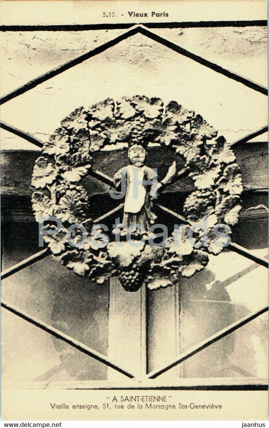 Vieux Paris - A Saint Etienne - Vieille enseigne - rue de la Montagne - old postcard - France - unused - JH Postcards