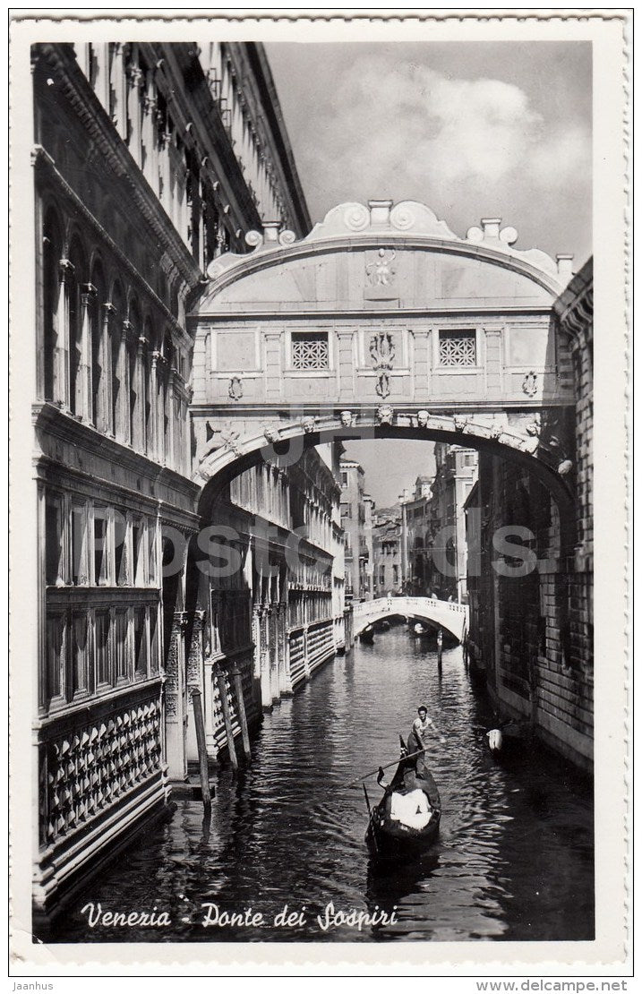 The Bridge of Sighs - gondola - Venice - Venezia - 116 - Italy - Italia - unused - JH Postcards