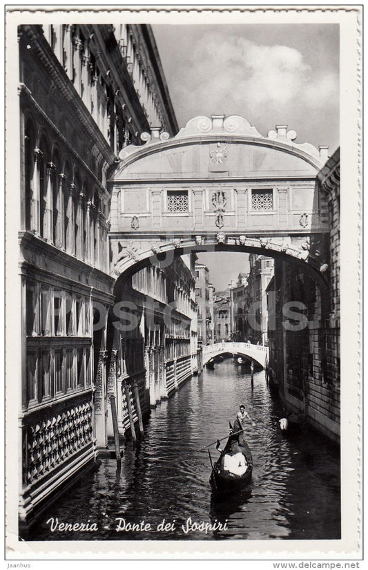 The Bridge of Sighs - gondola - Venice - Venezia - 116 - Italy - Italia - unused - JH Postcards