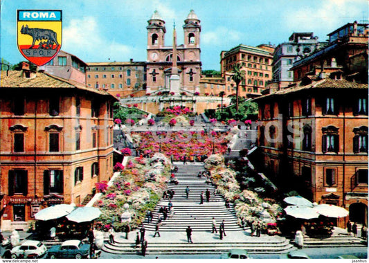 Roma - Rome - Piazza di Spagna - Trinita dei Monti - Spain's Square - 258 - 1967 - Italy - used - JH Postcards