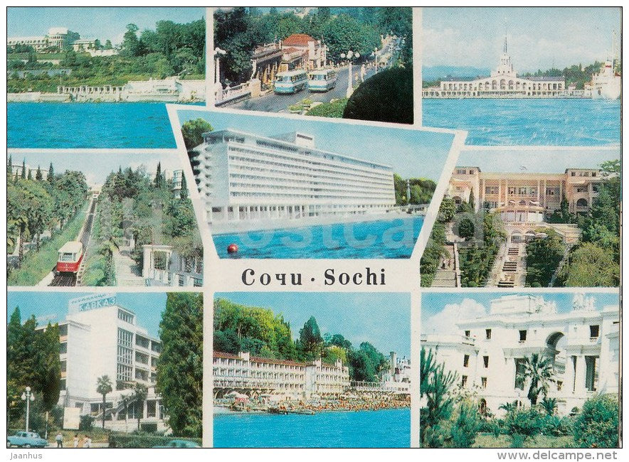 hotel Primorskaya , Intourist , Kavkaz - sanatorium Sochi , Novye Sochi - Sochi - 1968 - Russia USSR - unused - JH Postcards
