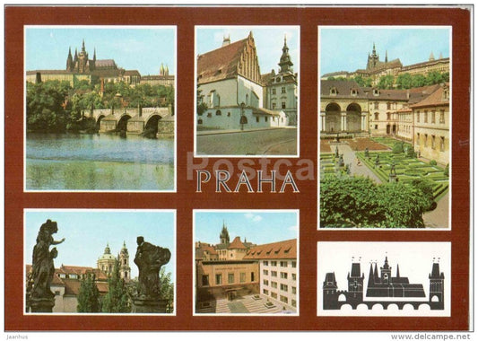 Praha - Prague - Hradcany - Charles Bridge - synagogue - St. Nicholas cathedral - Czechoslovakia - Czech - used - JH Postcards