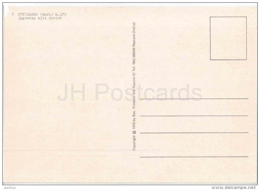 Ingresso alle Grotte - Entrance to the caves - Putignano - Bari - Puglia - 7 - Italia - Italy - unused - JH Postcards