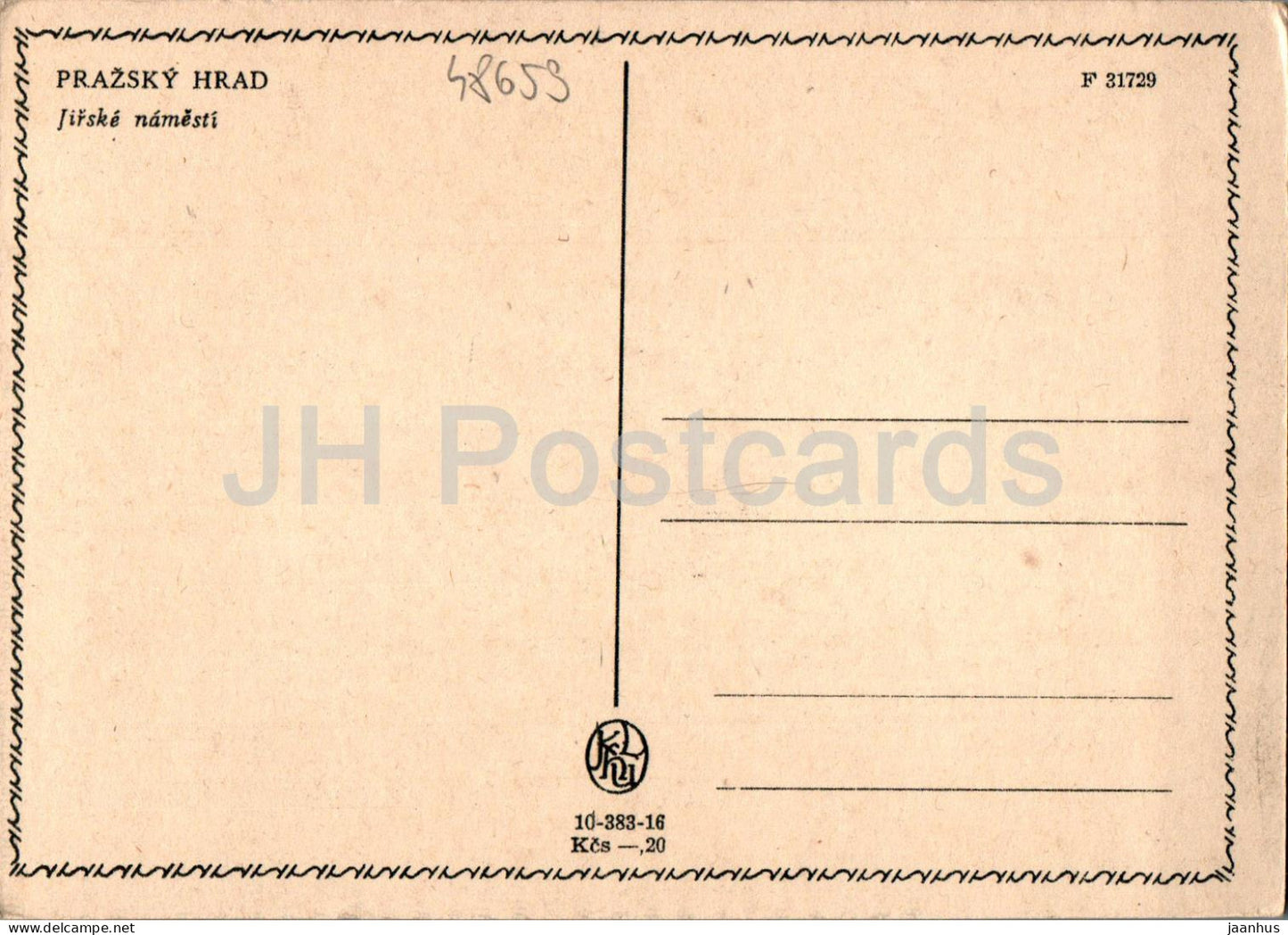 Praha - Prag - Prazsky Hrad - Jirske Namesti - Platz - Tschechische Republik - Tschechoslowakei - unbenutzt