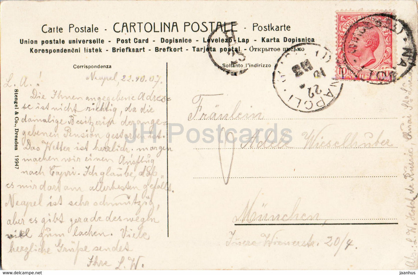 Napoli - Veduta Generale - 19947 - old postcard - 1907 - Italy - used