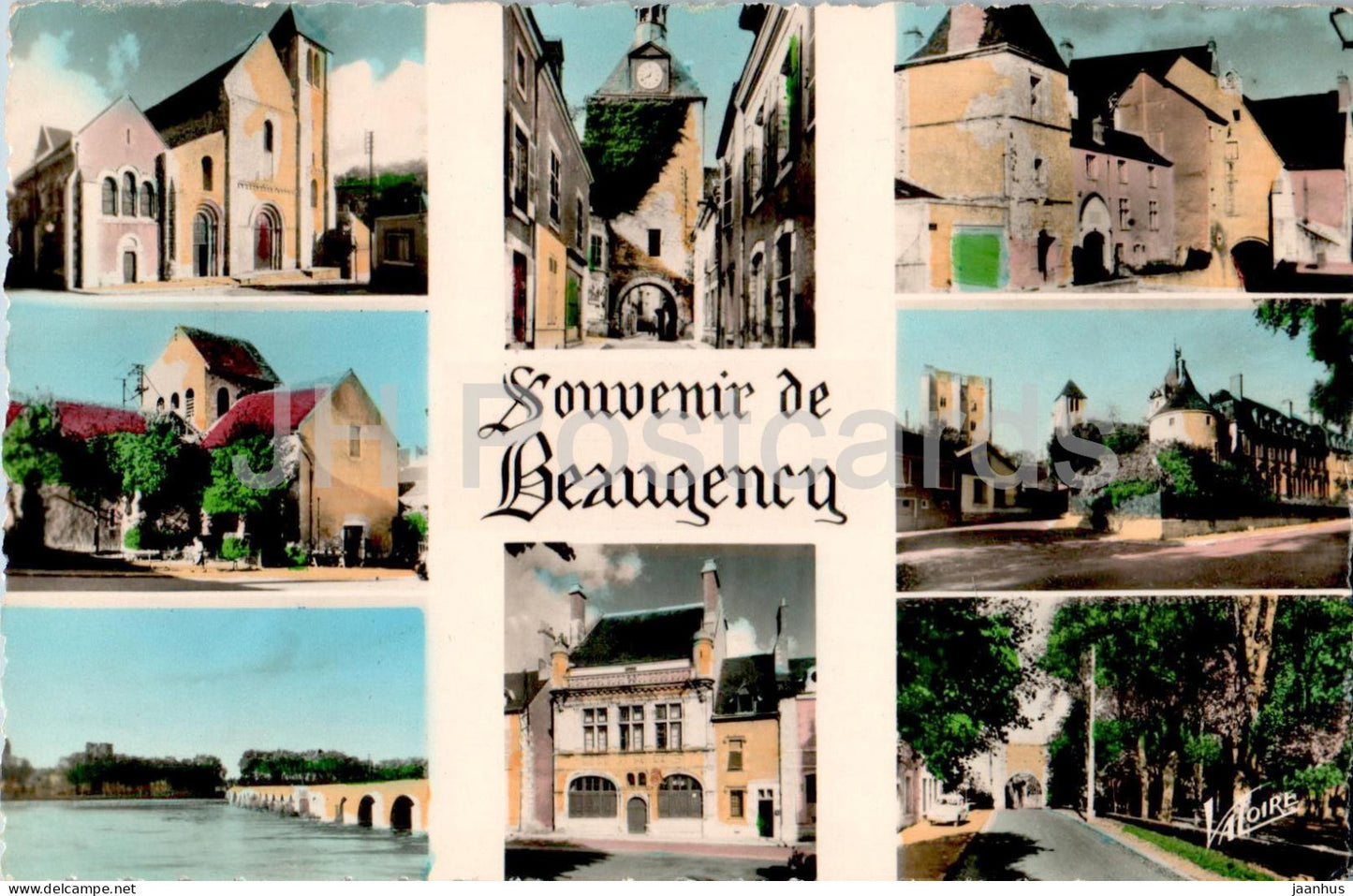 Souvenir de Beaugency - Eglise Notre Dame - Tour de l'Horloge - Chateau Dunois - Tour de Cesar - 1964 - France - used - JH Postcards