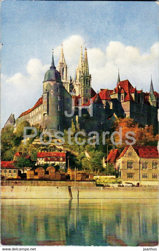 Meissen - Albrechtsburg und Dom - Elbseite - cathedral - old postcard - Germany - unused - JH Postcards
