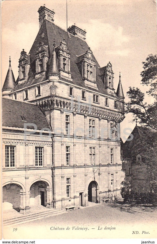 Chateau de Valencay - Le Donjon - castle - 39 - old postcard - France - unused - JH Postcards