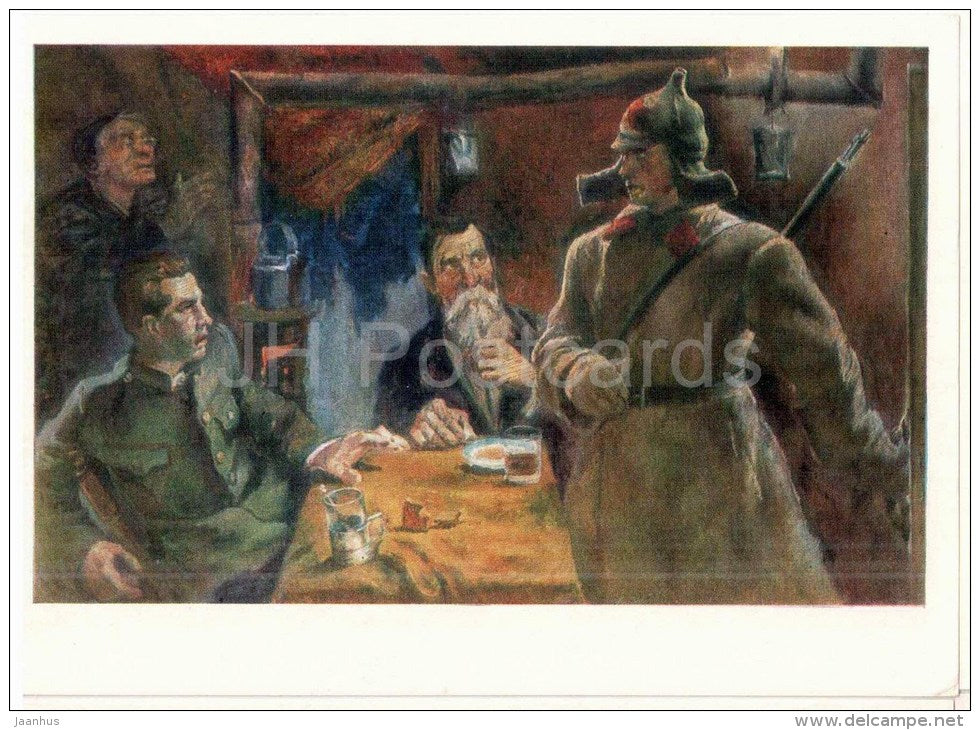 painting by P. Sokolov-Skalya , Brothers , 1933 - Central Museum of the Armed Forces - 1982 - unused - JH Postcards