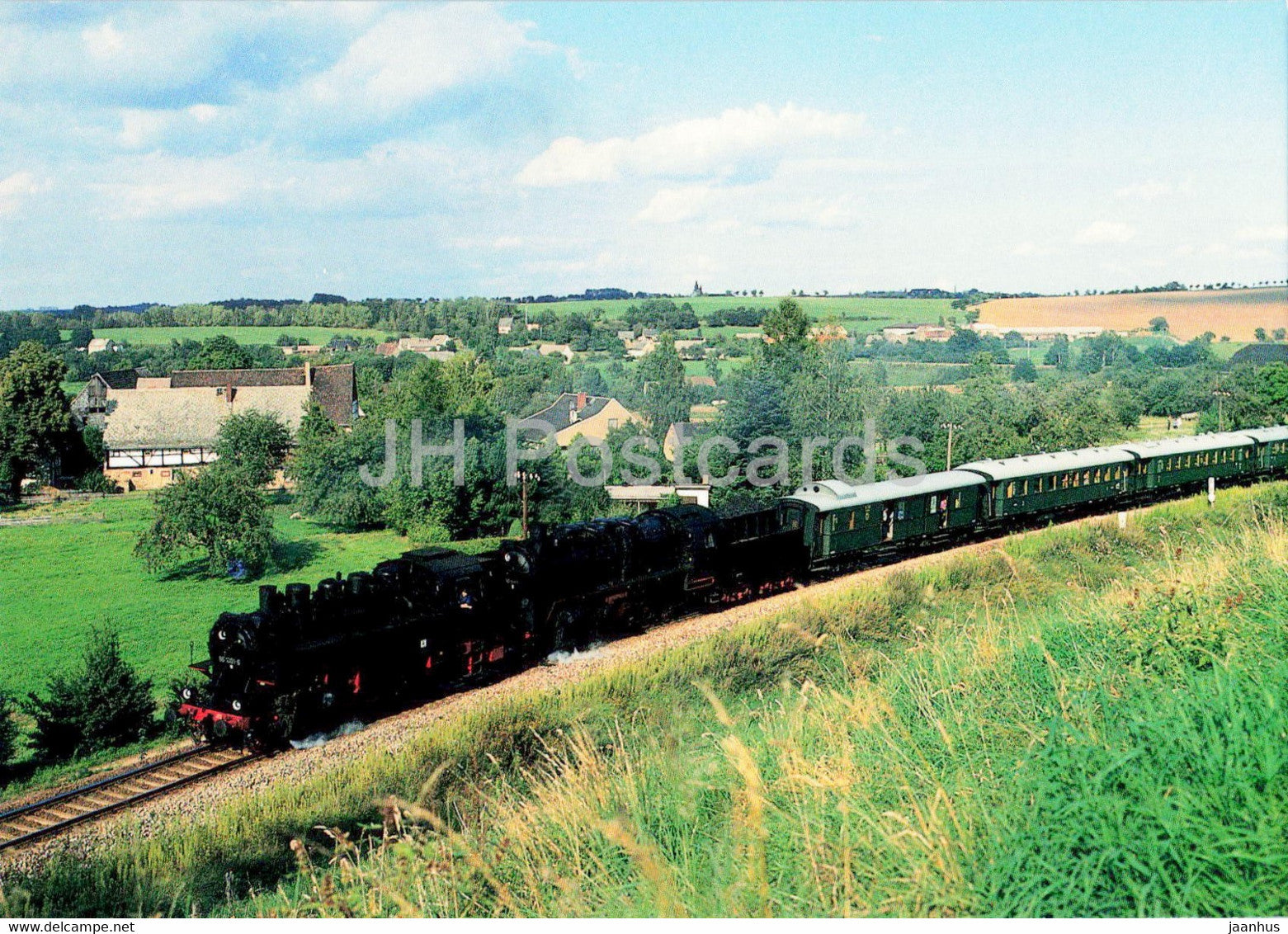 Guterzugdampflokomotiven 50849 und 861001 - Zwickauer Traditionszug - train - railway - locomotive - Germany - unused - JH Postcards