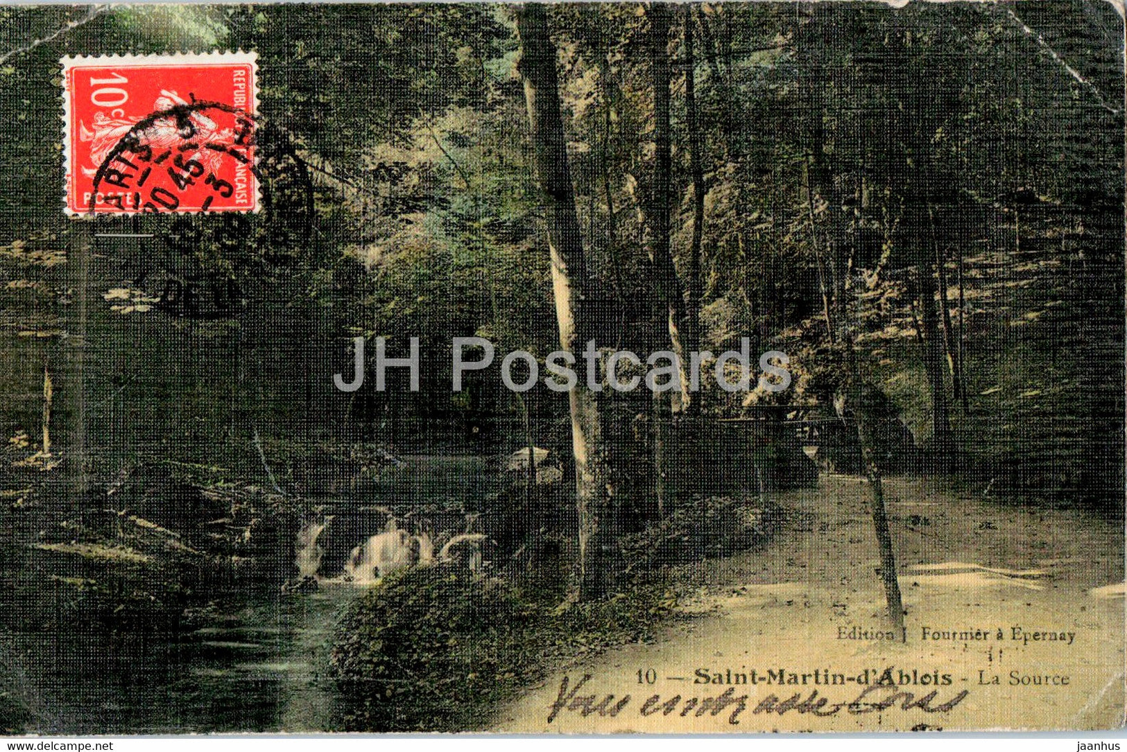 Saint Martin d'Ablois - La Source - 10 - old postcard - 1909 - France - used - JH Postcards